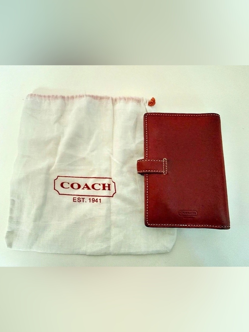 Coach vintage Leather Wallet in Red with dustbag